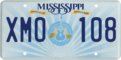 MS license plate XMO108