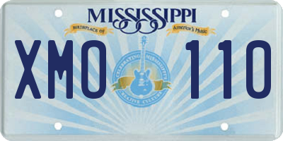 MS license plate XMO110