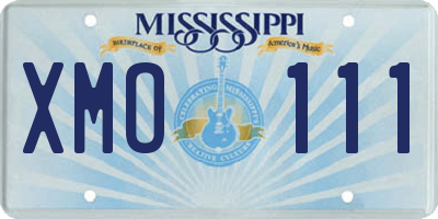 MS license plate XMO111