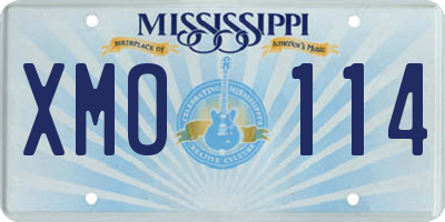 MS license plate XMO114