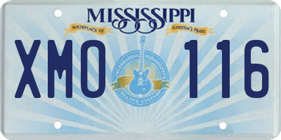 MS license plate XMO116