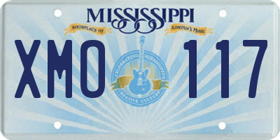 MS license plate XMO117