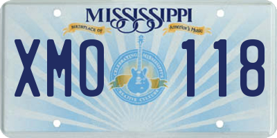 MS license plate XMO118