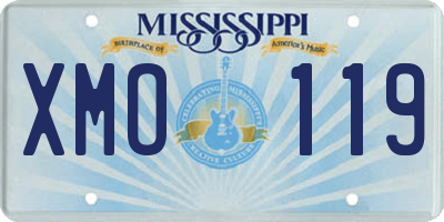 MS license plate XMO119