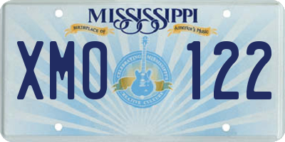 MS license plate XMO122