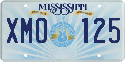 MS license plate XMO125