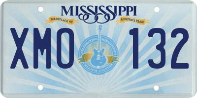 MS license plate XMO132