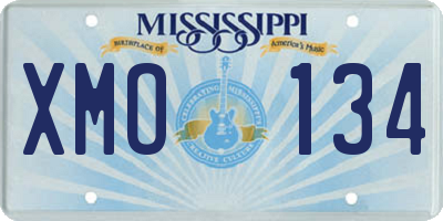 MS license plate XMO134