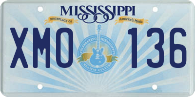 MS license plate XMO136