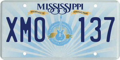 MS license plate XMO137