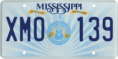 MS license plate XMO139