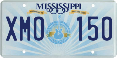 MS license plate XMO150