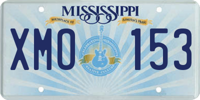 MS license plate XMO153