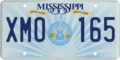 MS license plate XMO165