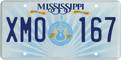 MS license plate XMO167