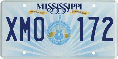 MS license plate XMO172