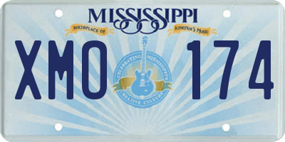 MS license plate XMO174