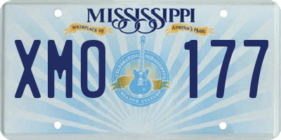 MS license plate XMO177