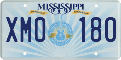 MS license plate XMO180