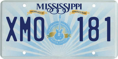 MS license plate XMO181