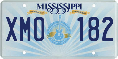 MS license plate XMO182