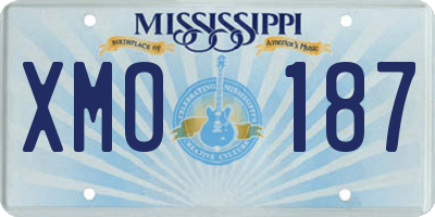 MS license plate XMO187