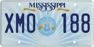 MS license plate XMO188
