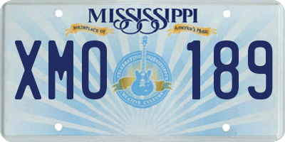 MS license plate XMO189