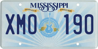 MS license plate XMO190