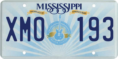 MS license plate XMO193