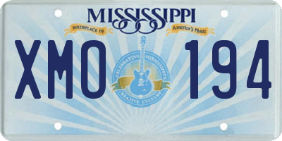MS license plate XMO194