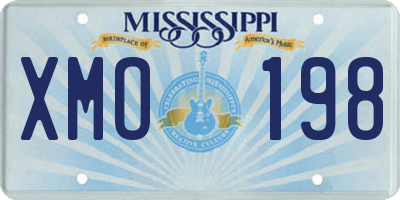 MS license plate XMO198