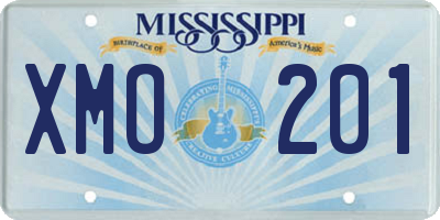 MS license plate XMO201