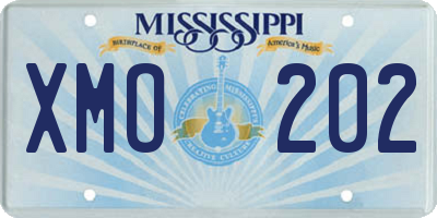 MS license plate XMO202