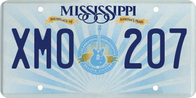 MS license plate XMO207