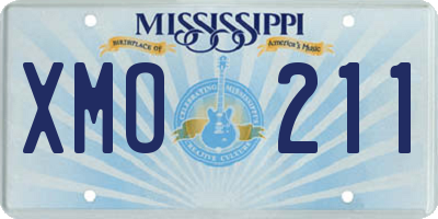 MS license plate XMO211