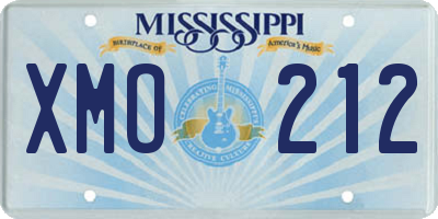 MS license plate XMO212