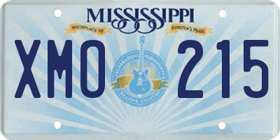 MS license plate XMO215