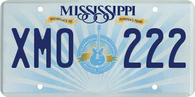 MS license plate XMO222
