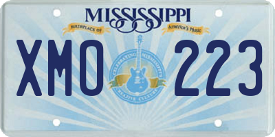 MS license plate XMO223