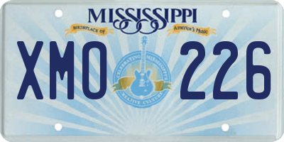 MS license plate XMO226