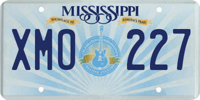 MS license plate XMO227