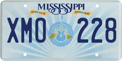 MS license plate XMO228