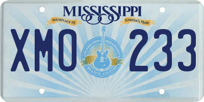 MS license plate XMO233