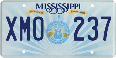 MS license plate XMO237