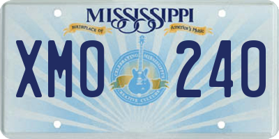 MS license plate XMO240