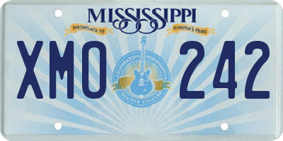 MS license plate XMO242
