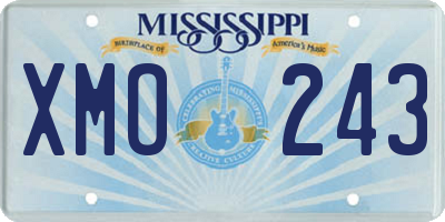 MS license plate XMO243