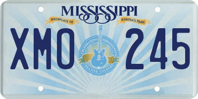 MS license plate XMO245