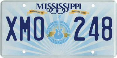 MS license plate XMO248